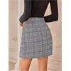 image:imageFloerns Womens Plaid High Waist Bodycon Split Mini SkirtA Grey