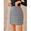 image:imageFloerns Womens Plaid High Waist Bodycon Split Mini SkirtA Grey