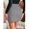 image:imageFloerns Womens Plaid High Waist Bodycon Split Mini SkirtBlack White Houndstooth