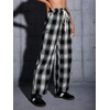 image:imageFloerns Womens Plaid Print Elastic Waist Sleepwear Pajama Bottom PantsBlack Ink Multi 1