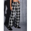 image:imageFloerns Womens Plaid Print Elastic Waist Sleepwear Pajama Bottom PantsBlack Ink Multi 1