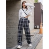 image:imageFloerns Womens Plaid Print Elastic Waist Sleepwear Pajama Bottom PantsBlack White Tartan
