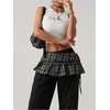 image:imageFloerns Womens Plaid Ruffle Side Tie Micro Mini Skirt Y2k Vintage A Line SkirtsBlack and Grey Plaid
