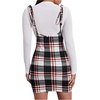 image:imageFloerns Womens Plaid Suspender Skirt Tie Shoulder Split Hem Overall Bodycon Mini DressA Black and Red