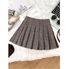 image:imageFloerns Womens Pleated Plaid Skirt High Waisted Tartan Uniform Preppy Skater Skirt