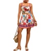 image:imageFloerns Womens Plus Size 2 Piece Summer Vacation Boho Outfit Tropical Camisole Top with Mini Skirt SetBeige Red Multi