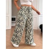 image:imageFloerns Womens Plus Size Casual Zebra Print Wide Leg Pants Drawstring Lounge Baggy PantBlack