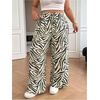 image:imageFloerns Womens Plus Size Casual Zebra Print Wide Leg Pants Drawstring Lounge Baggy PantBlack