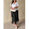 image:imageFloerns Womens Plus Size Elegant Stain Lace Skirt Going Out Long SkirtsBlack
