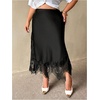 image:imageFloerns Womens Plus Size Elegant Stain Lace Skirt Going Out Long SkirtsBlack