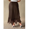 image:imageFloerns Womens Plus Size Elegant Stain Lace Skirt Going Out Long SkirtsBrown