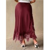 image:imageFloerns Womens Plus Size Elegant Stain Lace Skirt Going Out Long SkirtsBurgundy