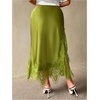 image:imageFloerns Womens Plus Size Elegant Stain Lace Skirt Going Out Long SkirtsGreen