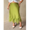 image:imageFloerns Womens Plus Size Elegant Stain Lace Skirt Going Out Long SkirtsGreen