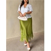 image:imageFloerns Womens Plus Size Elegant Stain Lace Skirt Going Out Long SkirtsGreen