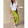 image:imageFloerns Womens Plus Size Elegant Stain Lace Skirt Going Out Long SkirtsGreen