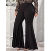 image:imageFloerns Womens Plus Size Flare Leg Palazzo Party Club Bell Bottom PantsBlack