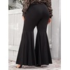image:imageFloerns Womens Plus Size Flare Leg Palazzo Party Club Bell Bottom PantsBlack