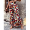 image:imageFloerns Womens Plus Size Flare Leg Palazzo Party Club Bell Bottom PantsRed Flower