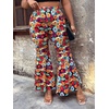 image:imageFloerns Womens Plus Size Flare Leg Palazzo Party Club Bell Bottom PantsRed Flower