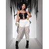 image:imageFloerns Womens Plus Size Floral Goth Lace Legging Mesh Sheer Mid Waist Leggings PantsWhite