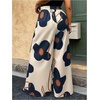 image:imageFloerns Womens Plus Size Floral Wide Leg Palazzo Pants Elastic High Waist TrousersBeige