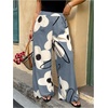 image:imageFloerns Womens Plus Size Floral Wide Leg Palazzo Pants Elastic High Waist TrousersBlue Multi