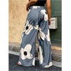 image:imageFloerns Womens Plus Size Floral Wide Leg Palazzo Pants Elastic High Waist TrousersBlue Multi