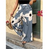 image:imageFloerns Womens Plus Size Floral Wide Leg Palazzo Pants Elastic High Waist TrousersBlue Multi