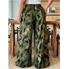 image:imageFloerns Womens Plus Size Floral Wide Leg Palazzo Pants Elastic High Waist TrousersGreen Multi