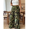 image:imageFloerns Womens Plus Size Floral Wide Leg Palazzo Pants Elastic High Waist TrousersGreen Multi