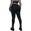 image:imageFloerns Womens Plus Size Goth Leggings Patchwork Punk High Waisted PantsBlack