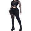 image:imageFloerns Womens Plus Size Goth Leggings Patchwork Punk High Waisted PantsBlack