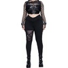 image:imageFloerns Womens Plus Size Goth Leggings Patchwork Punk High Waisted PantsBlack