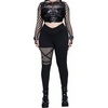 image:imageFloerns Womens Plus Size Goth Leggings Patchwork Punk High Waisted PantsLight Black