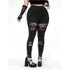 image:imageFloerns Womens Plus Size Goth Leggings Patchwork Punk High Waisted PantsMulticolor