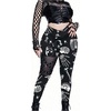 image:imageFloerns Womens Plus Size Goth Leggings Patchwork Punk High Waisted PantsMulticolored