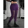 image:imageFloerns Womens Plus Size Goth Leggings Patchwork Punk High Waisted PantsPurple