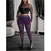 image:imageFloerns Womens Plus Size Goth Leggings Patchwork Punk High Waisted PantsPurple