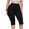 image:imageFloerns Womens Plus Size High Waisted Capri Pants Split Skinny LeggingsBlack