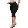 image:imageFloerns Womens Plus Size High Waisted Capri Pants Split Skinny LeggingsBlack