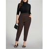 image:imageFloerns Womens Plus Size High Waisted Dress Pants Business Work TrousersMocha Brown