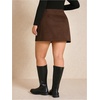 image:imageFloerns Womens Plus Size High Waisted Mini Skirt Business Casual Work Skirts with ShortsCoffee Brown
