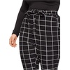image:imageFloerns Womens Plus Size Plaid Pants Stretchy Elastic Waist Skinny LeggingA Black Plaid