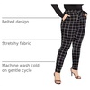 image:imageFloerns Womens Plus Size Plaid Pants Stretchy Elastic Waist Skinny LeggingA Black Plaid