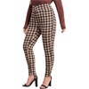 image:imageFloerns Womens Plus Size Plaid Pants Stretchy Elastic Waist Skinny LeggingA Brown Multi