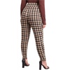 image:imageFloerns Womens Plus Size Plaid Pants Stretchy Elastic Waist Skinny LeggingA Brown Multi