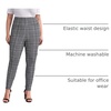 image:imageFloerns Womens Plus Size Plaid Pants Stretchy Elastic Waist Skinny LeggingBlack White