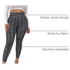 image:imageFloerns Womens Plus Size Plaid Pants Stretchy Elastic Waist Skinny LeggingGrey Plaid