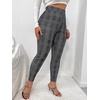 image:imageFloerns Womens Plus Size Plaid Pants Stretchy Elastic Waist Skinny LeggingGrey Plaid